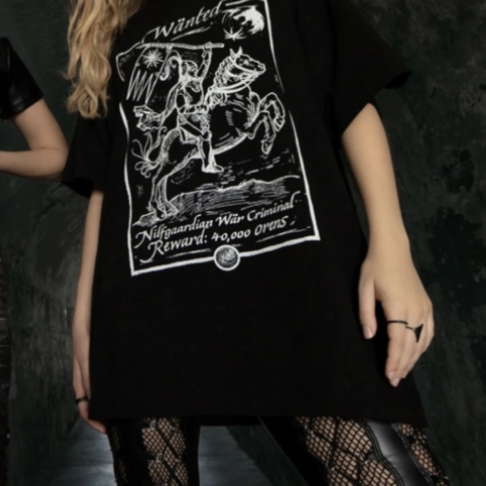 BLACKMILK THE WITCHER Oversized Graphic T-Shirt with White Print